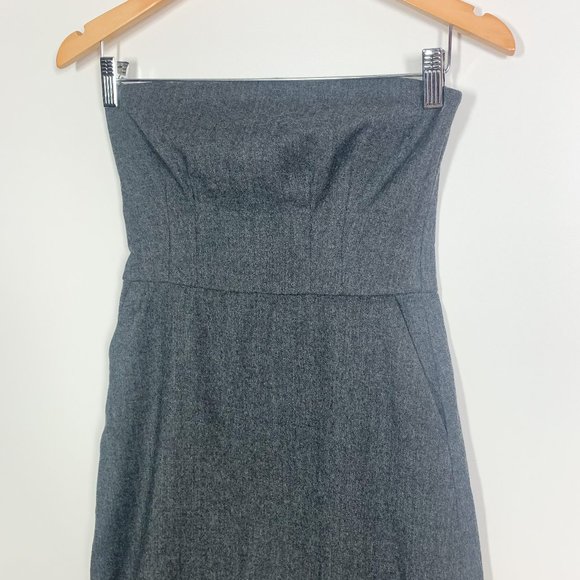 Club Monaco strapless wool blend sheath dress grey - Picture 5 of 13